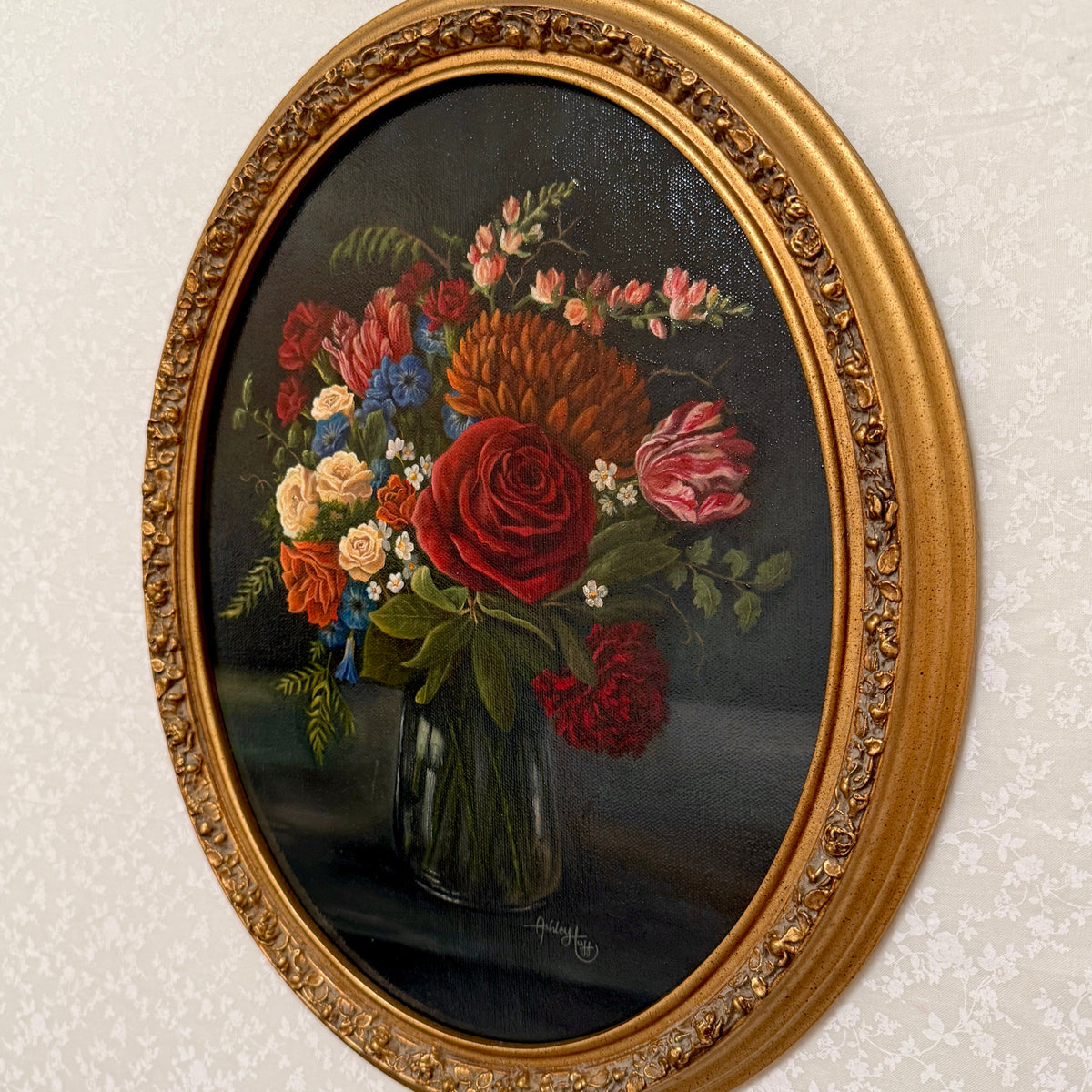 The Garden She Keeps | Oil Painting | 11x14 | Vintage Oval Frame