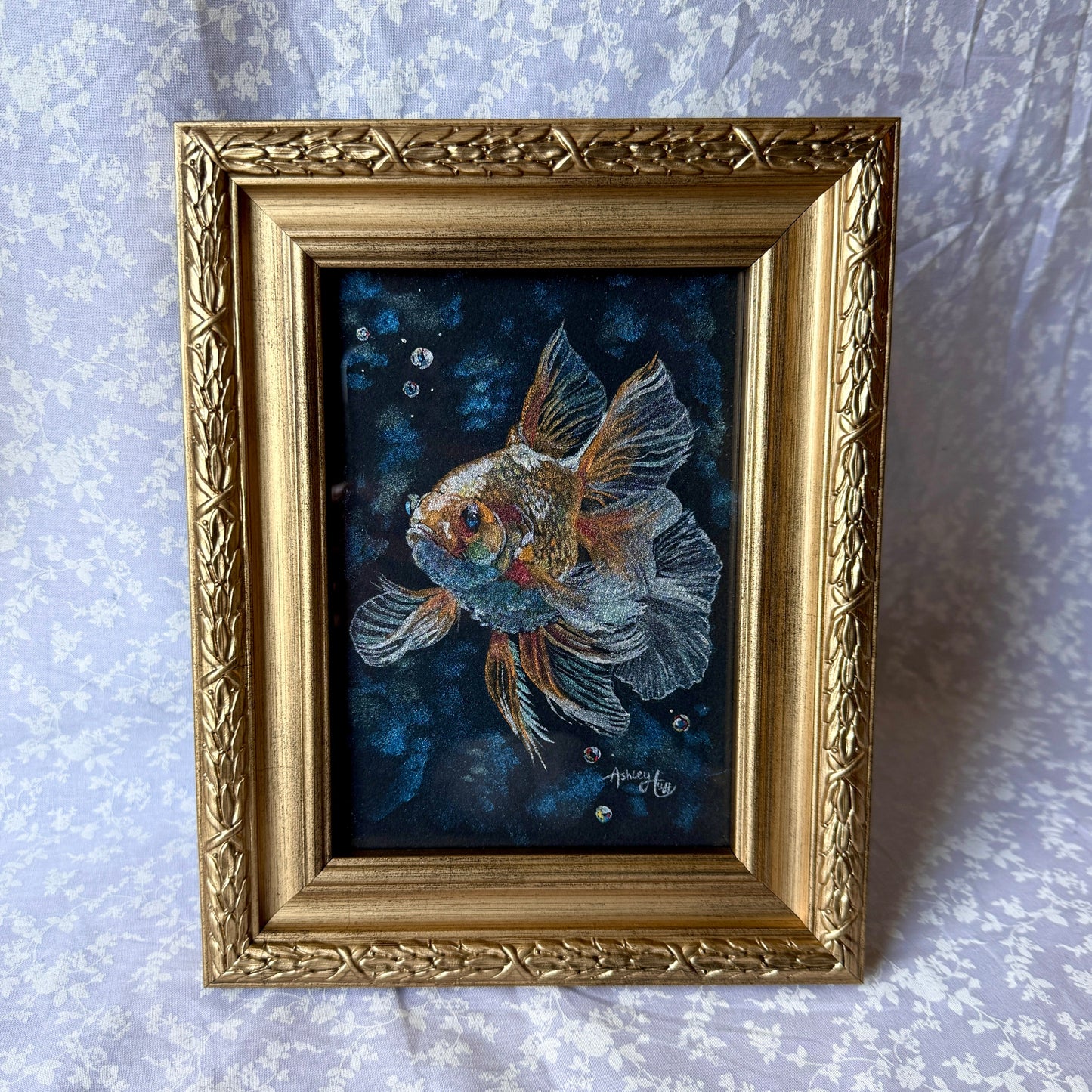 "Gilded Fins" Framed Mini