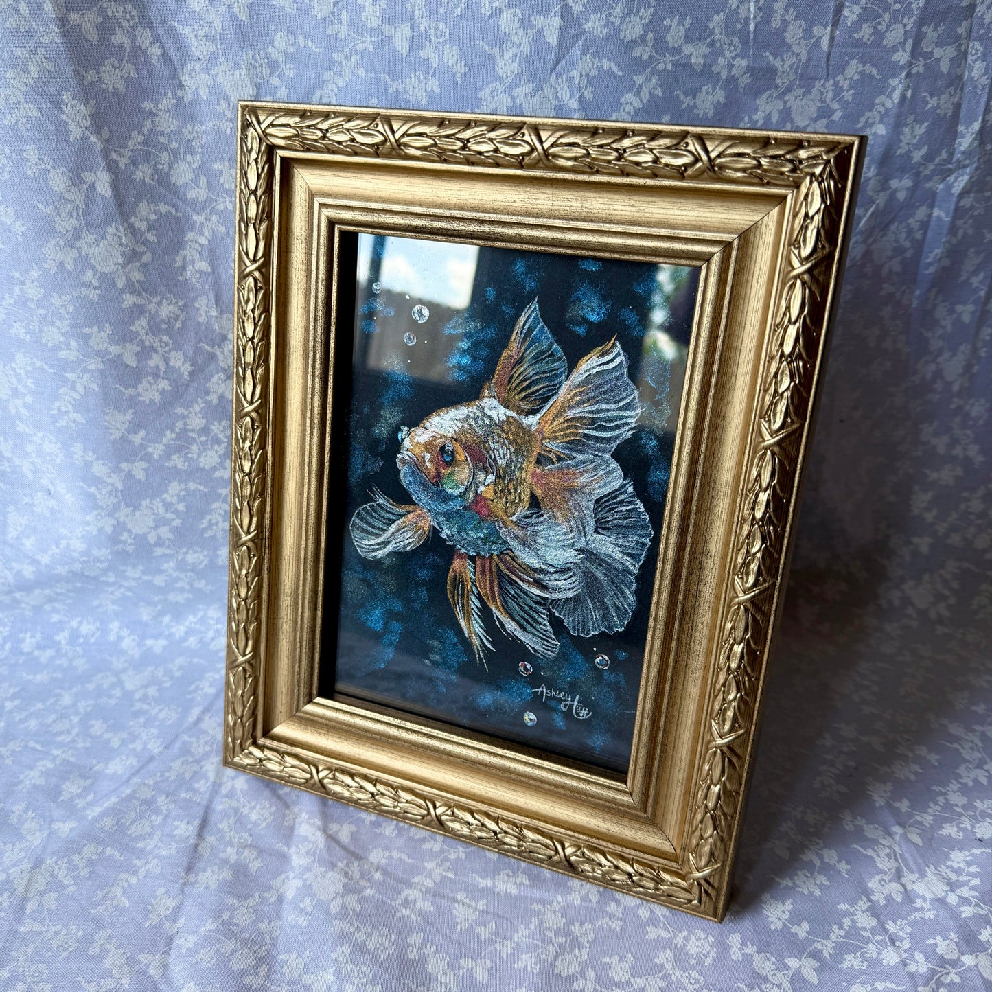 "Gilded Fins" Framed Mini
