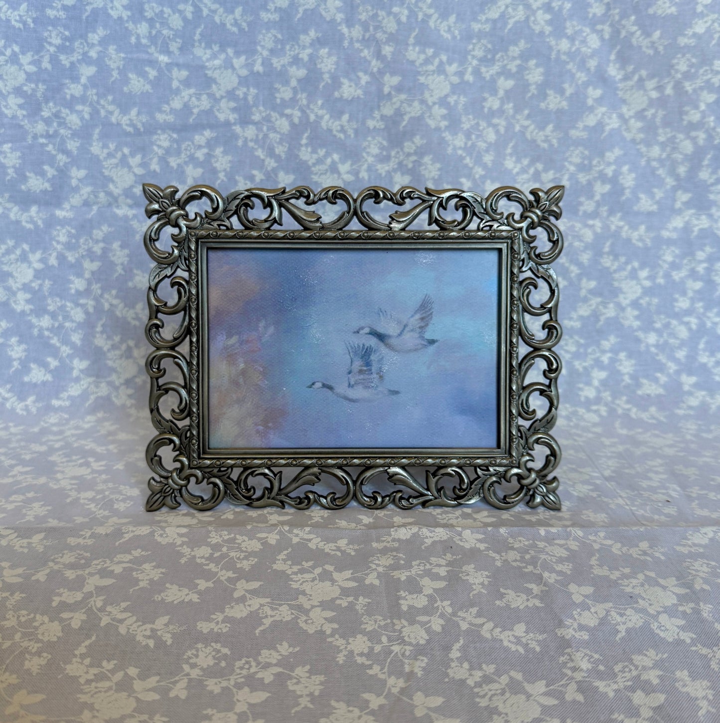 "Serendipity Geese" Framed Print (Silver)