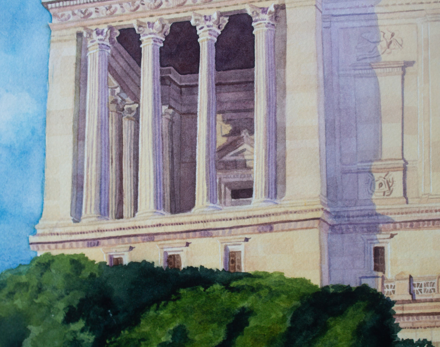 Victor Emmanuell II Monument in Rome, Italy Watercolor Painting