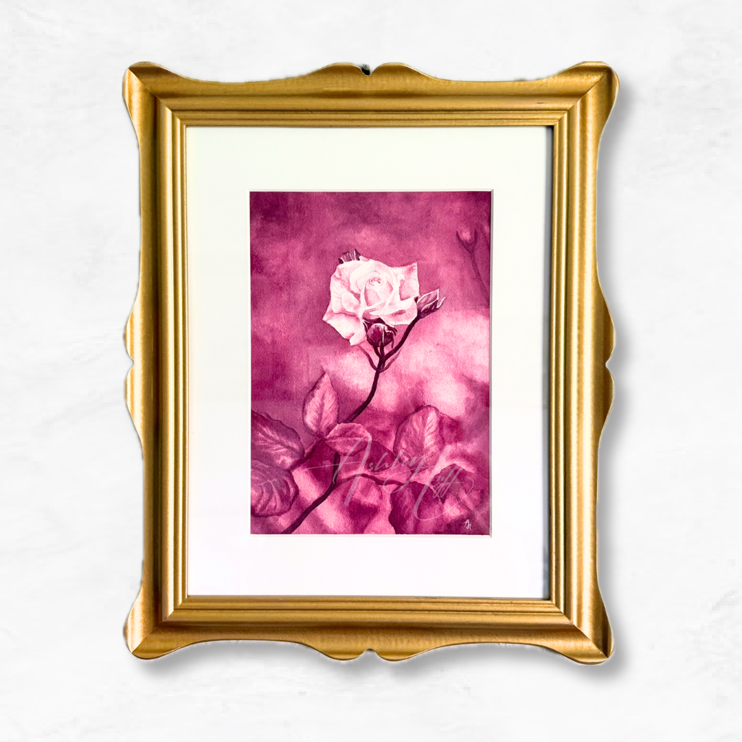 Monochromatic Rose Watercolor