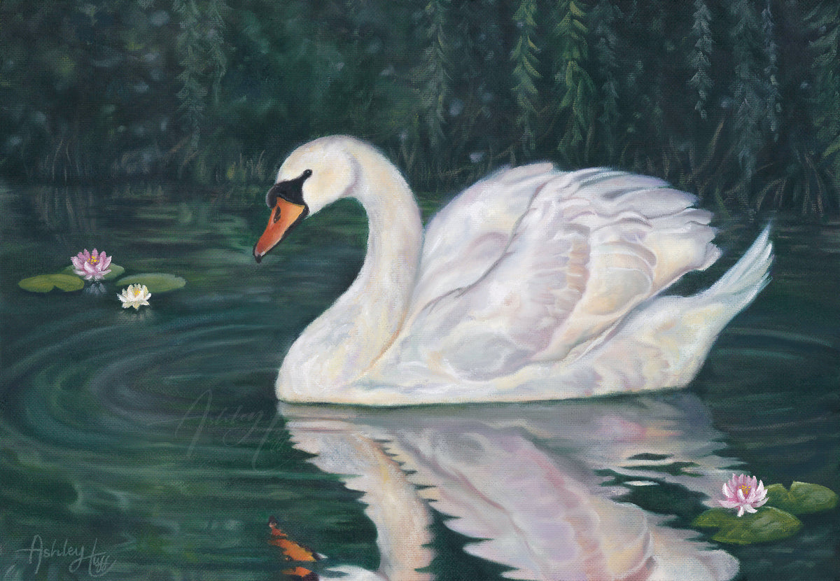 Beneath the Willows | Oil Painting | 11x16 | Ornate Champagne Frame
