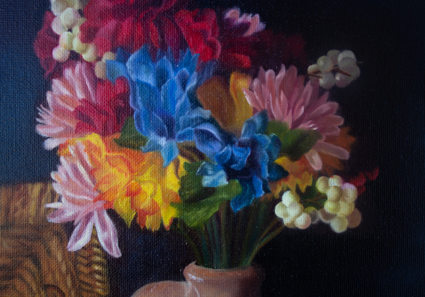 An Array of Blooms & Bountiful Fruit Oil Painting