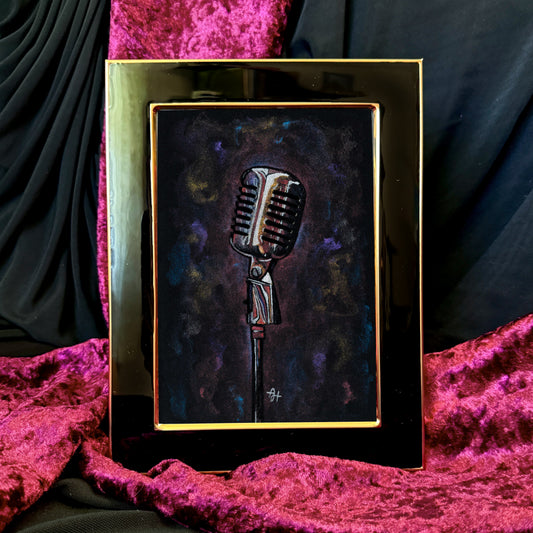 Open Mic Night | 5x7 | Metallic Watercolor | Vintage Inspired Frame