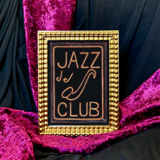 You Like Jazz? | 5x7 | Metallic Watercolor | Vintage Inspired Frame