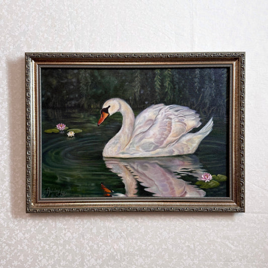 Beneath the Willows | Oil Painting | 11x16 | Ornate Champagne Frame