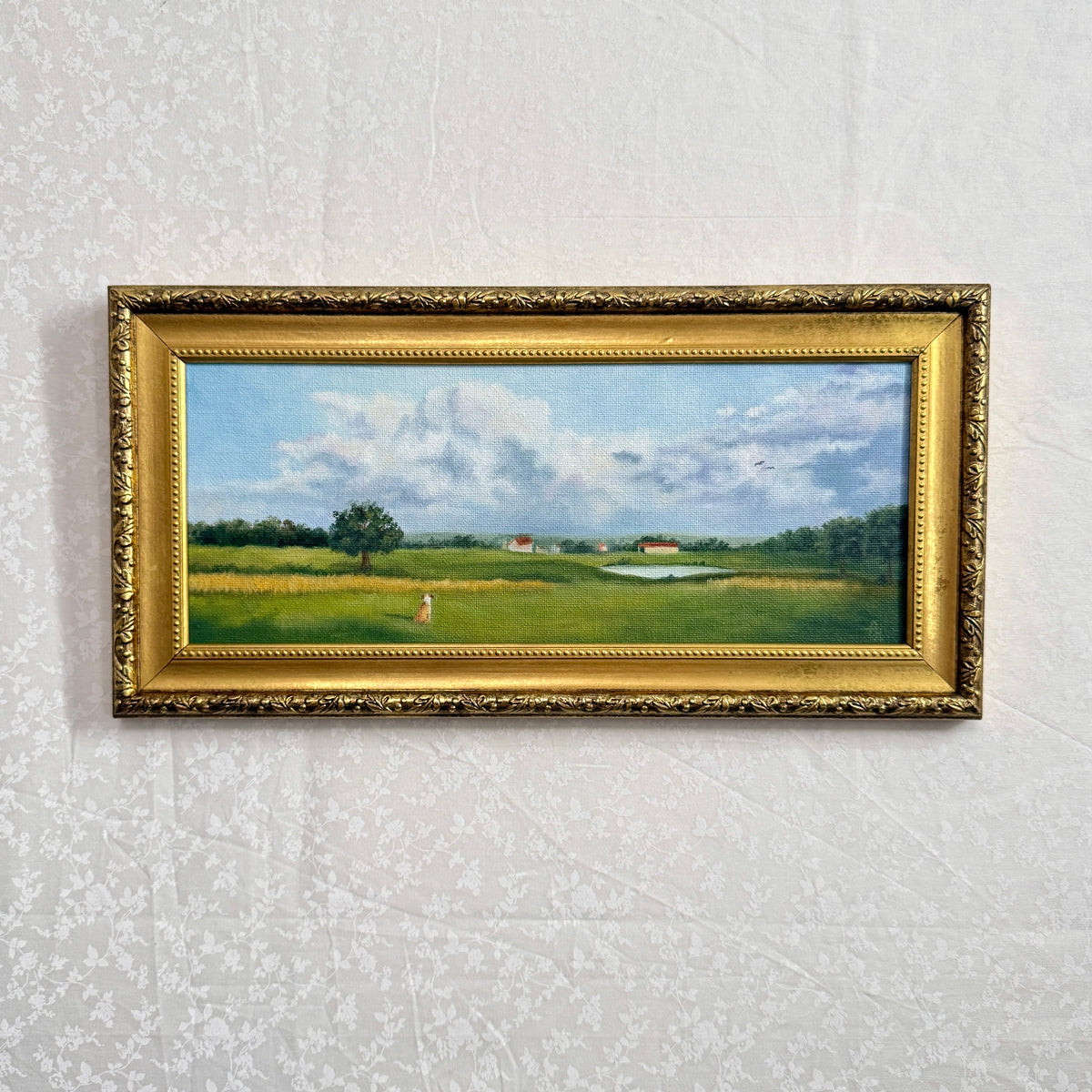 Waiting for You | Oil Painting | 5x12 | Vintage Gold Frame