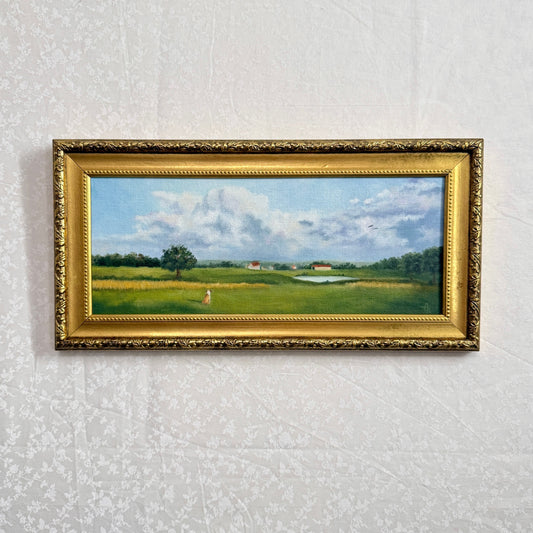 Waiting for You | Oil Painting | 5x12 | Vintage Gold Frame
