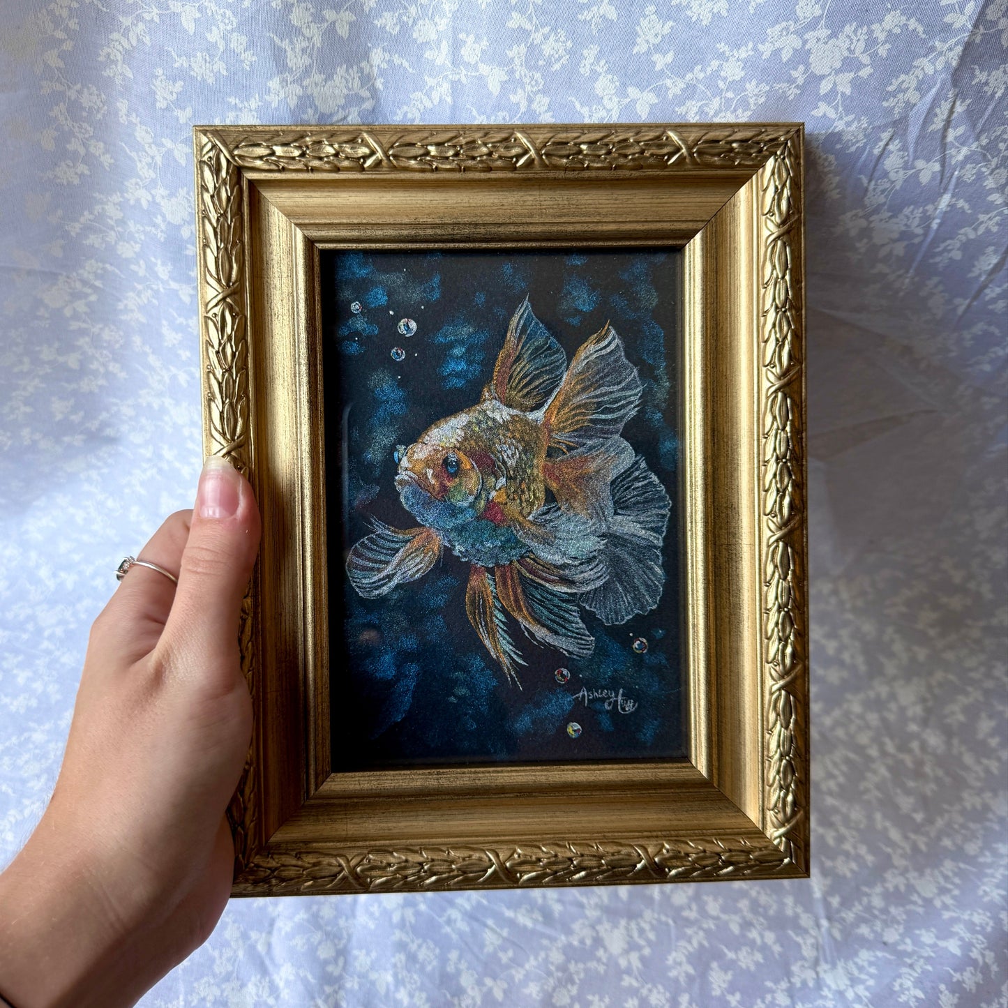 "Gilded Fins" Framed Mini