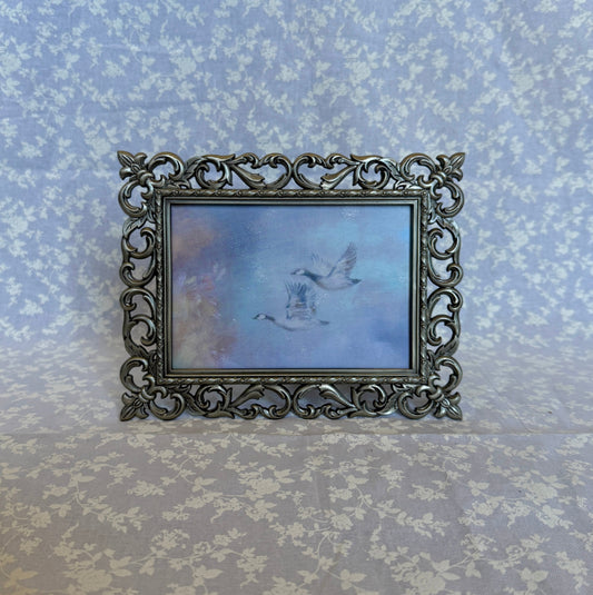 "Serendipity Geese" Framed Print (Silver)