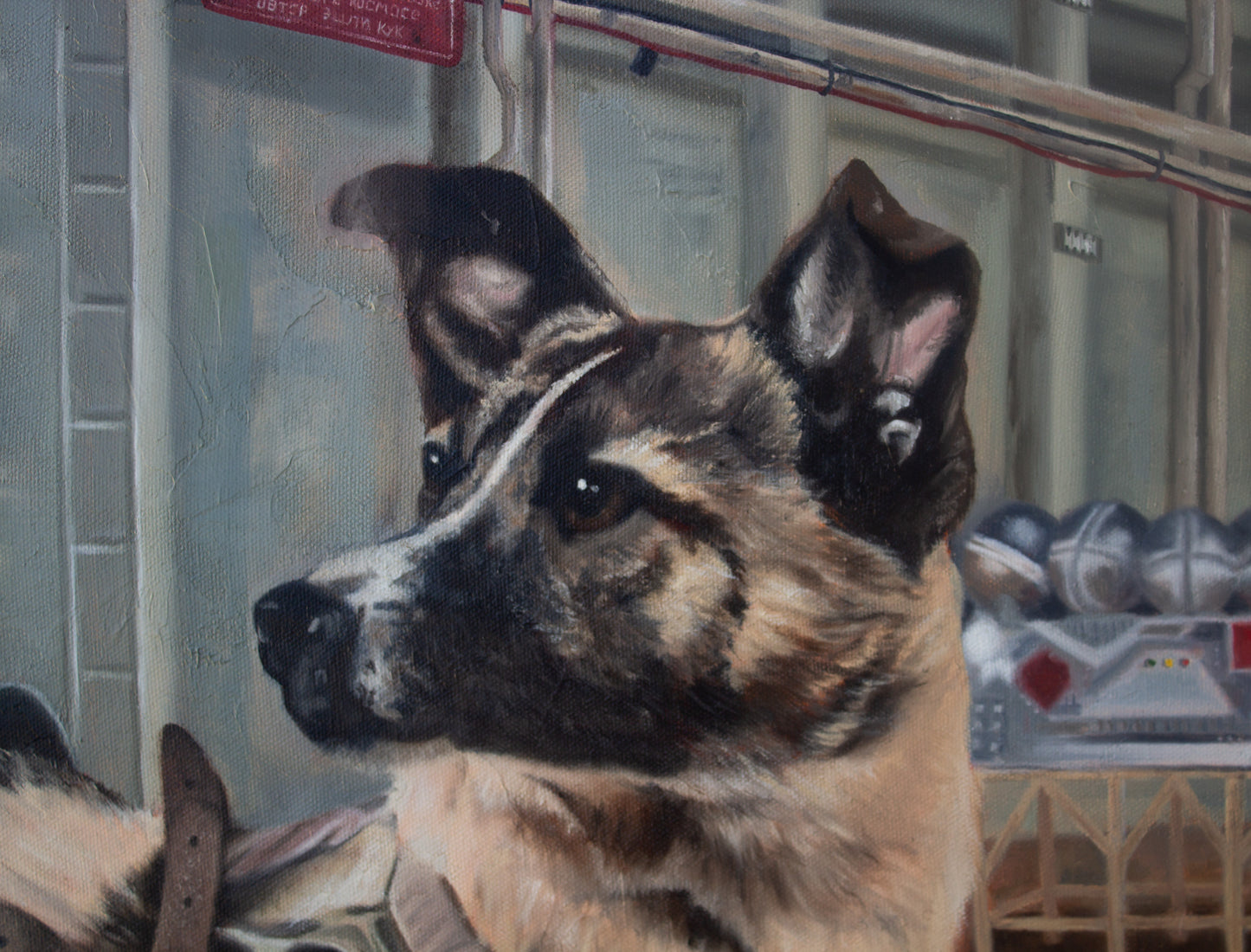 Laika, the First Dog in Space Oil Painting