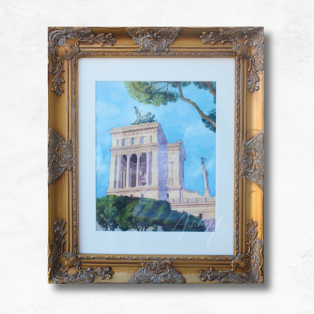 Victor Emmanuell II Monument in Rome, Italy Watercolor Painting