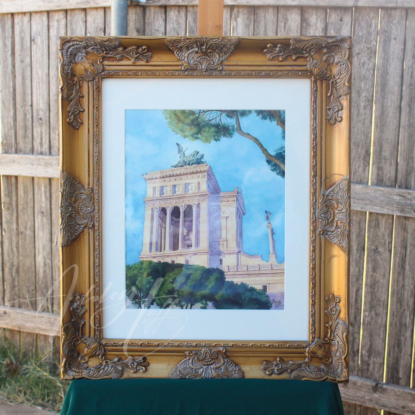 Victor Emmanuell II Monument in Rome, Italy Watercolor Painting