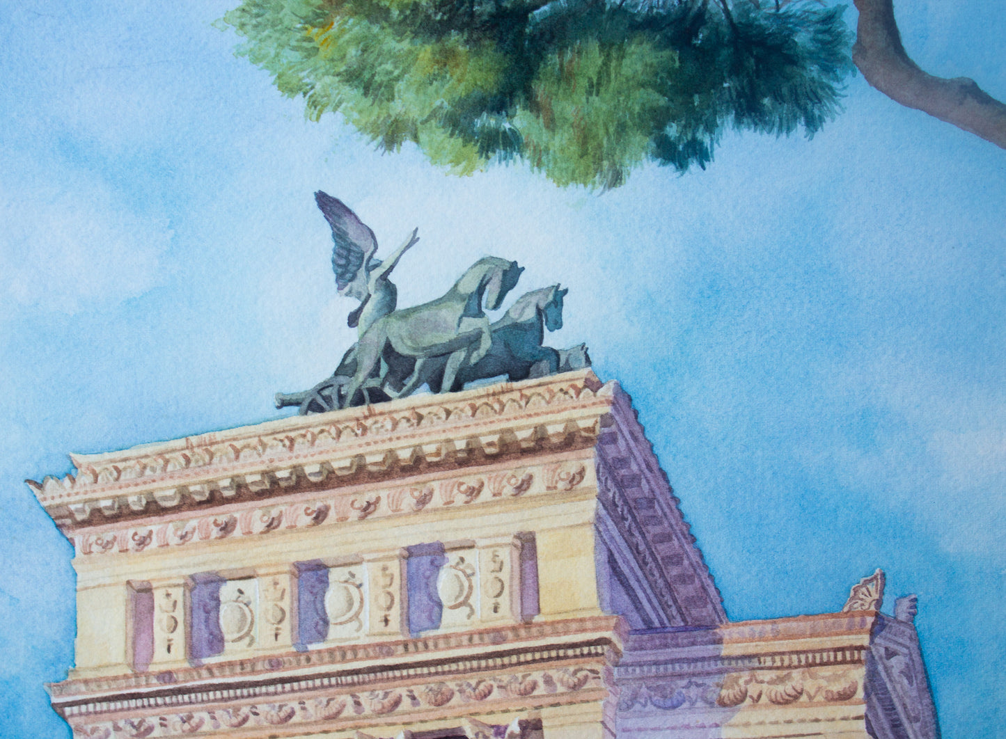 Victor Emmanuell II Monument in Rome, Italy Watercolor Painting