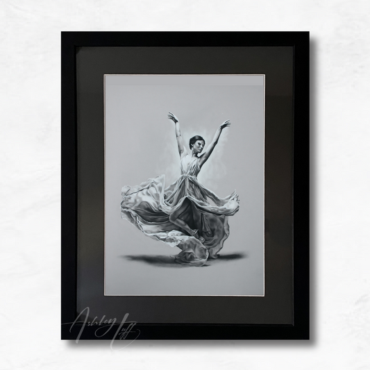 Elegance & Poise Charcoal Drawing